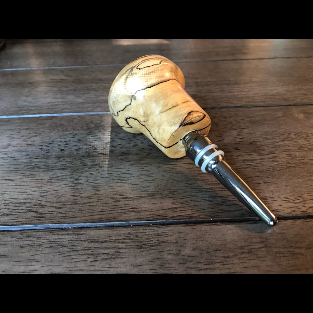 New Hand crafted wooden wine bottle stopper.